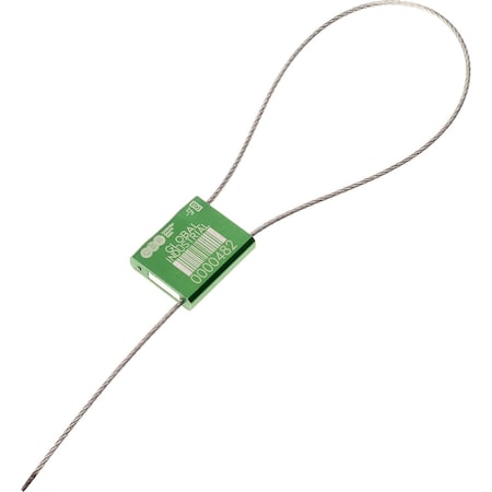 Global Industrial Metal Cable Seal, 1/16x12L, Green, 50PK 670488GN